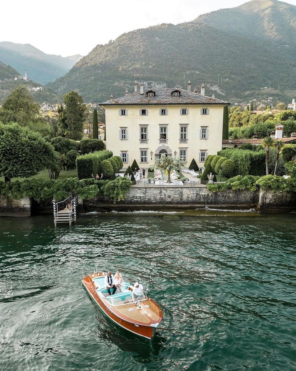 Villa Balbiano wedding reception setting on Lake Como